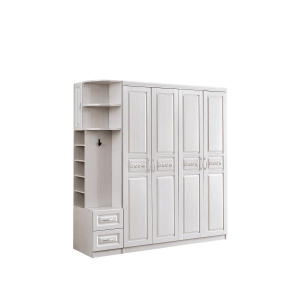 Dustproof White Wood Armoire Wardrobe