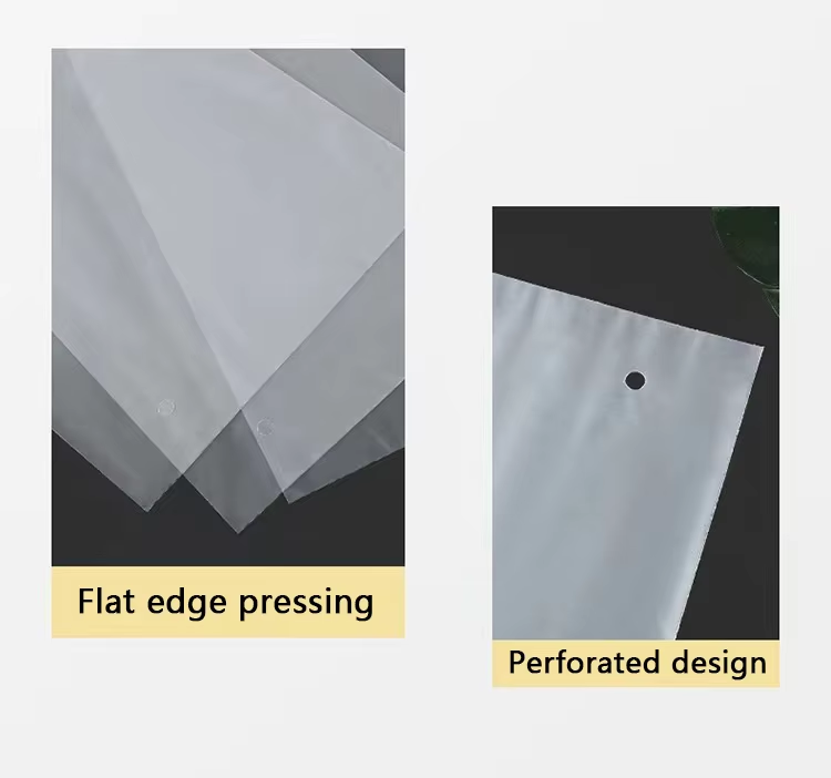 Transparent frosted zipper bag PE clothing plastic bag