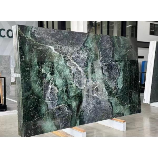 Natural Stone Cat's Eye Green Big Slab Dining Table Top for Villa Interior Decoration