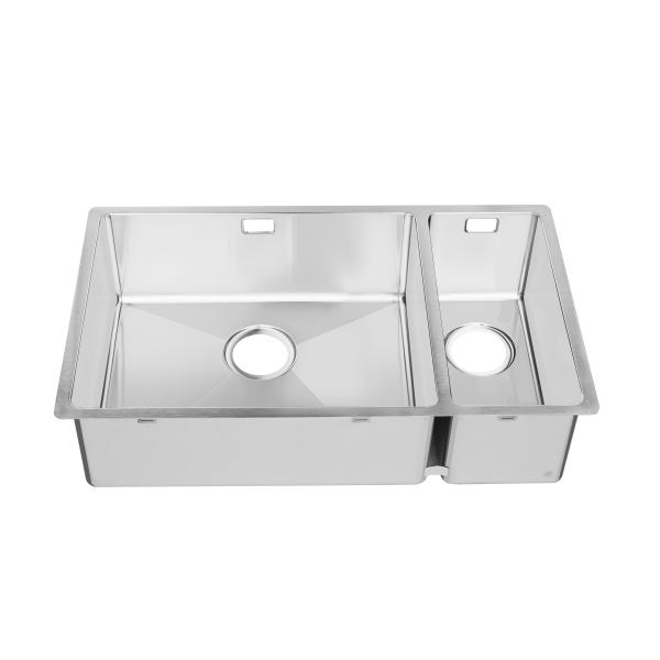 Handmade 18% Chrome Stainless Steel Kitchen Sink Two Bowl