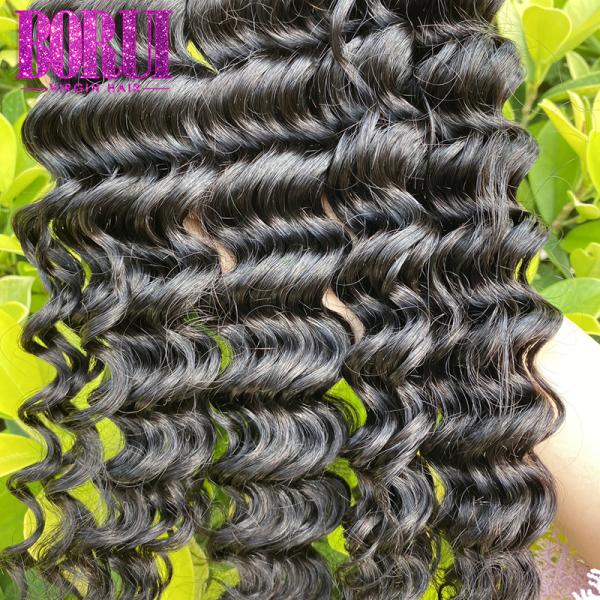 10A Virgin Peruvian Human Hair Deep For Women Soft Smooth Bleached Knots Full Lace Wig