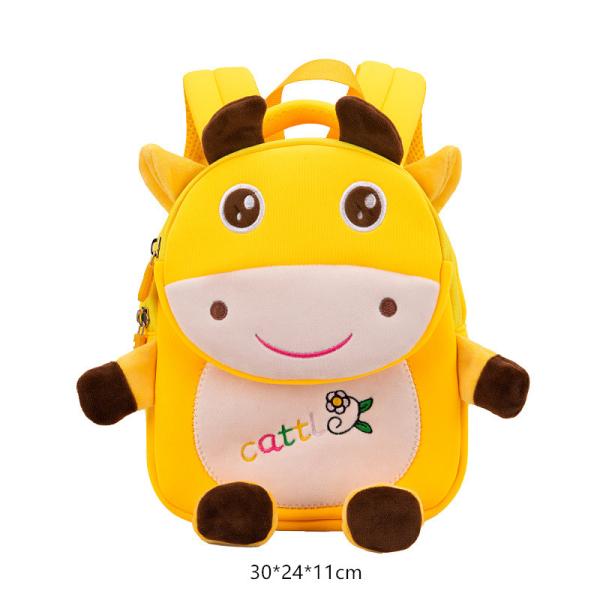 Cow Waterproof Kids Backpack Cartoon 3D Animal Kindergarten Girls Fashion Schoolbags