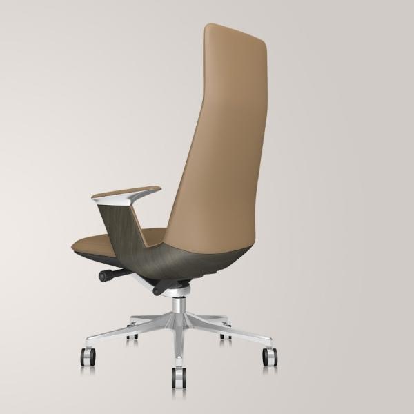 Cadeira de escritório ergonômica de couro moderno em branco confortável e não deformável