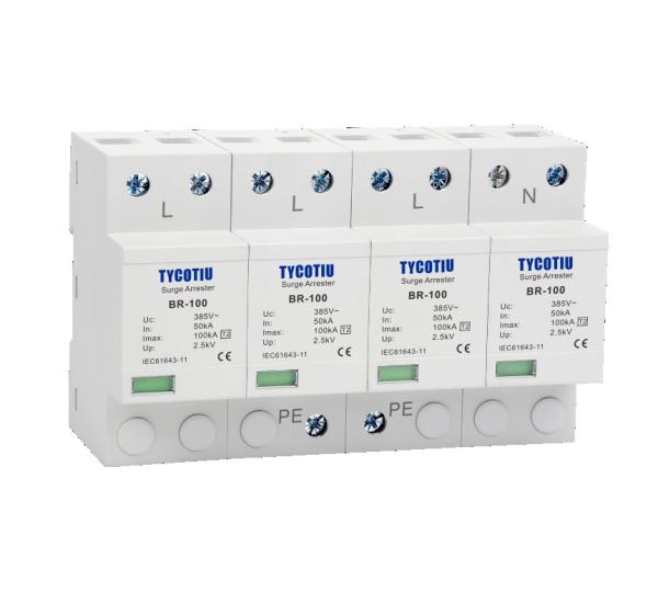 BR-100 4P OEM Type 2 Surge Protector 385v surge protection device SPD varistor arrester