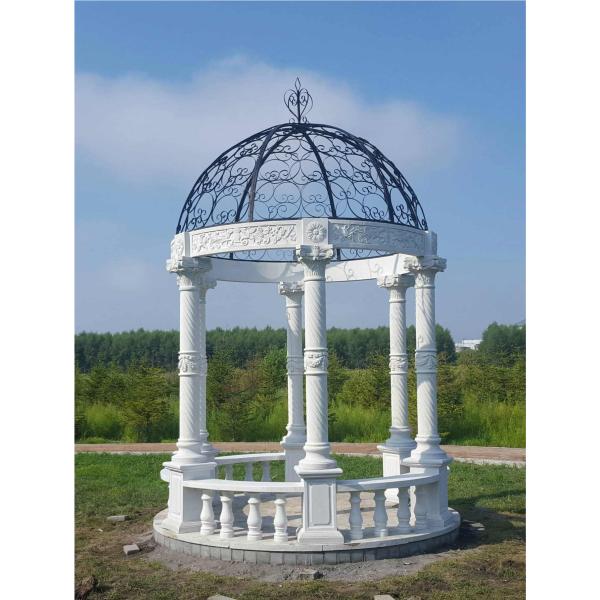 Natural Stone Round Column Terrace Gazebo for City Square Modern Design Wedding Venue