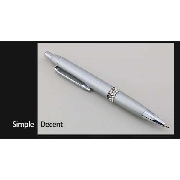 Elegant stylo à bille d'affaires en diamant avec anneau en incrustation Design 1.0mm stylo à bille cadeau