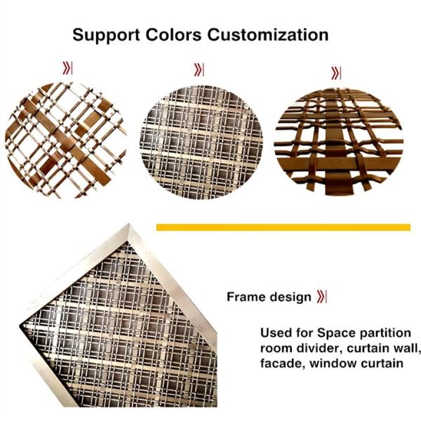 Popular Cabinets Decorative Wire Mesh Made In Stainless Steel Flat Wire