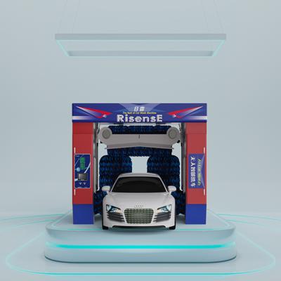 Risense CE Certified High Pressure 5 Brushes Rollover Automatic Car Wash Machine for Sale in Germany with Wheel Brushes