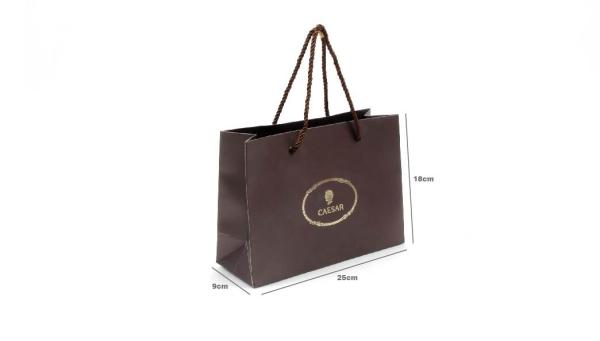 Matt Coated Personalized Paper Bags Brown Chocolate Shopping Paper Bags