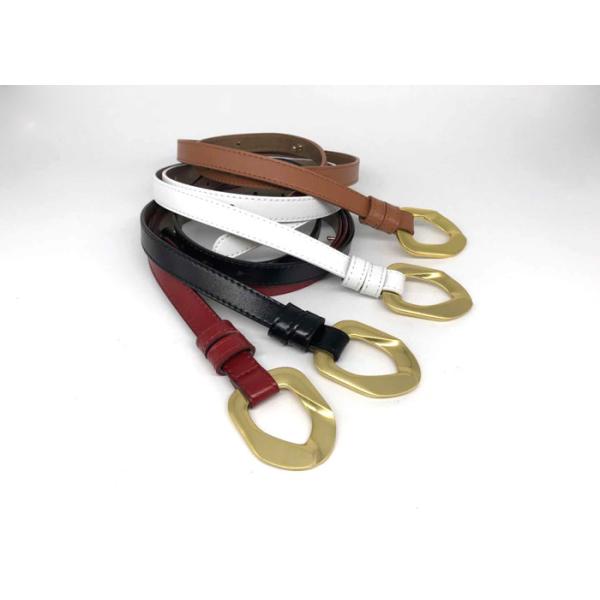 Width 2.3cm Women Alloy Buckle Casual Leather Waist Belt