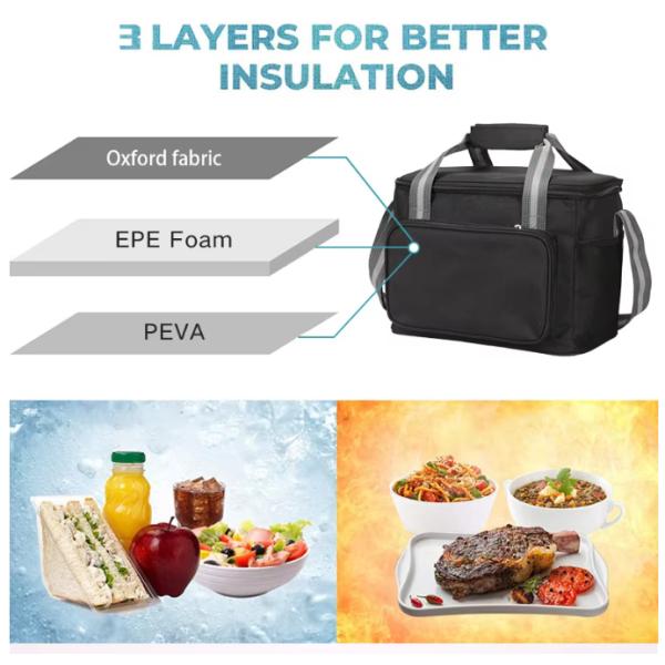 Thermal Insulated Carry On Picnic Cooler Bag Waterproof Zipper Closure
