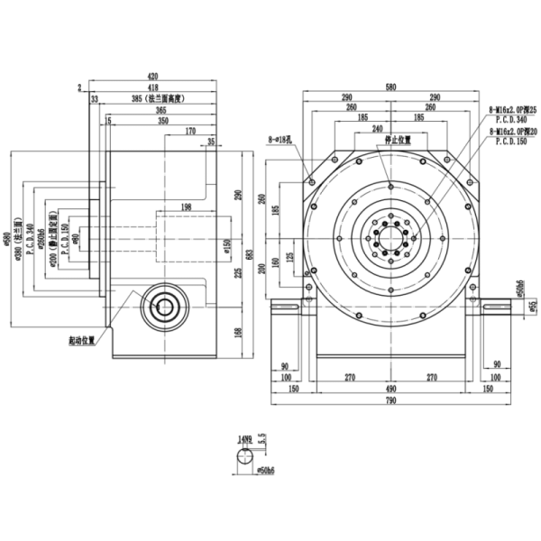 Customizable Large Hollow Shaft Cam Indexing Drive HBY-BT Series