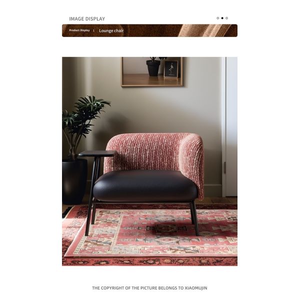 Nordic Single Office Negotiation Chair with Latex Cushion and Wooden Armchair Leisure Accent Chair for Meeting Living Room