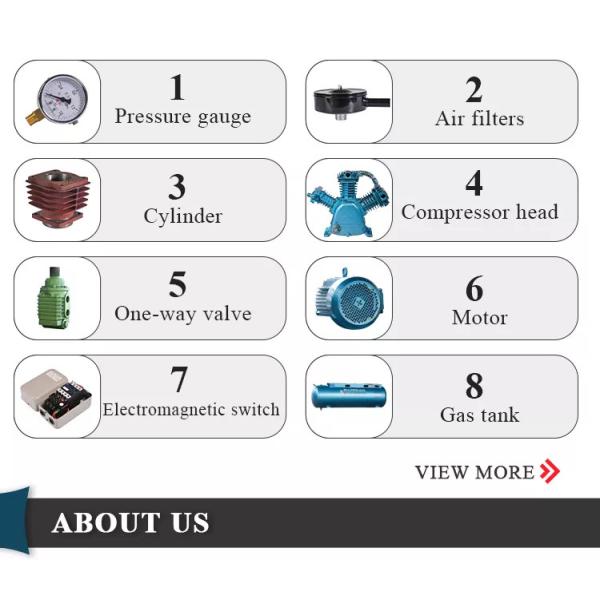 8 bar Piston Industrial Air Compressor Movable 7.5HP 5.5KW