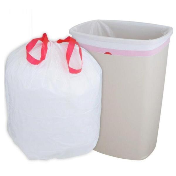 Bio Eco Green Waste Basket Bin Liners Bags, Kitchen Bath Bedroom Car Trash Can, Office Waste Bin Liners Unscented,White