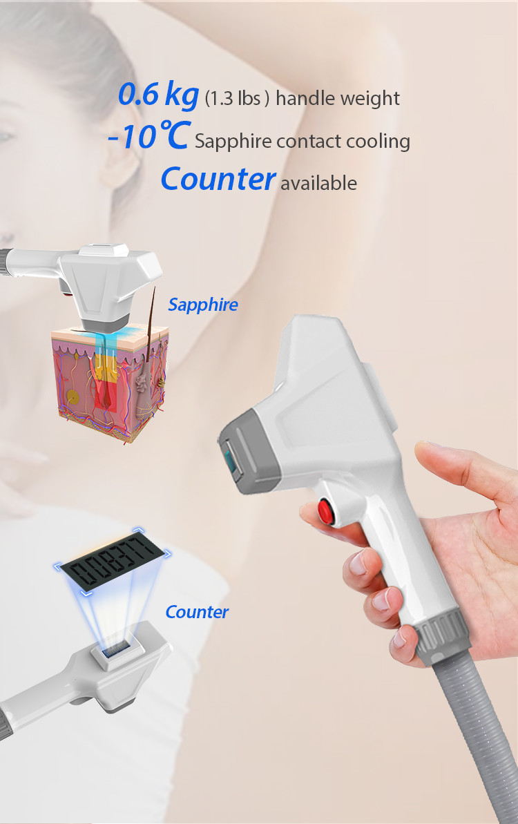 Лазер прочное Handpiece и длинная продолжительность жизни волокна прибора лазера удаления волос
