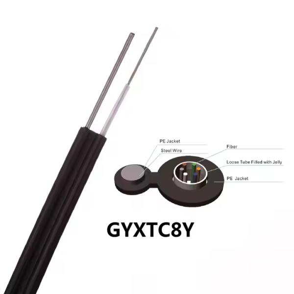 Outdoor GYTC8S Universal Optical Cable Self Supporting 20km For Aerial Installation