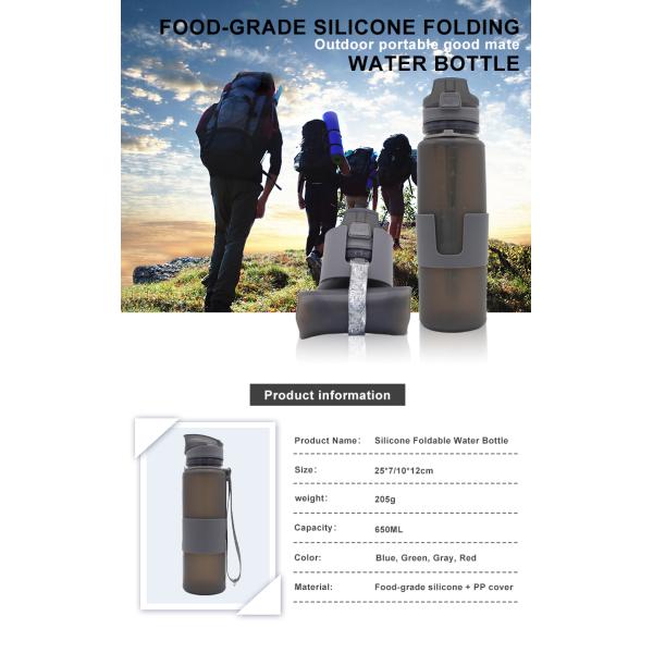 650ML Lightweight Collapsible Silicone Water Bottle