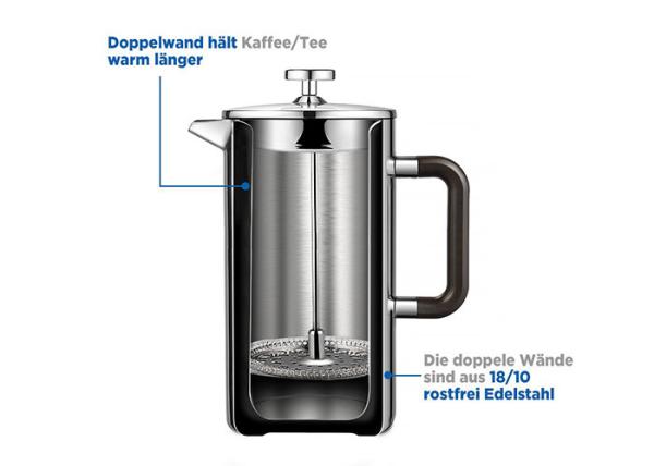 350ml - 1500ml Double Wall Coffee Plunger Large French Press Coffee Maker