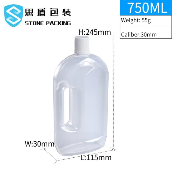 Caliber 30mm Translucent 750ml Plastic Bottle With Handle