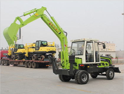 Mini wheel Excavator , Hydraulic Crawler Excavator Low Fuel Consumption