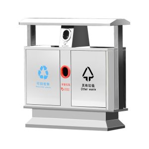 Grande poubelle en acier inoxydable avec seau intérieur