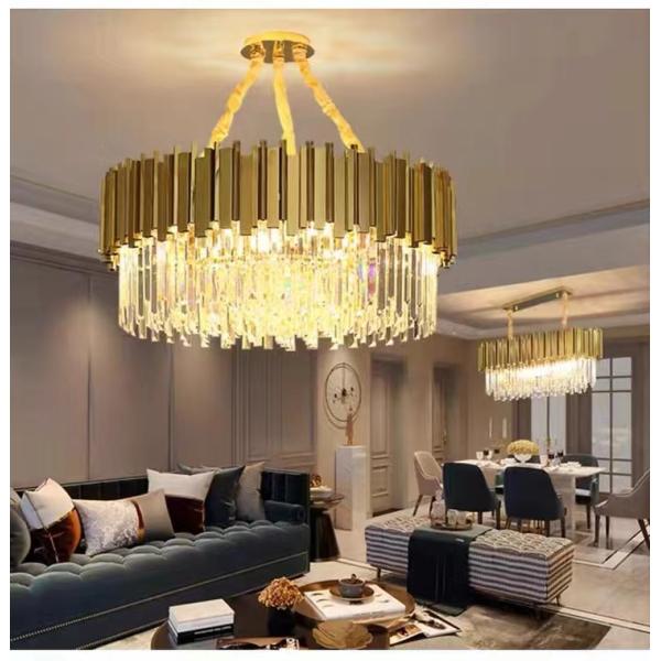Large Crystal LED Chandelier Luxury K9 Crystal Hanging Light Living Room Pendant Lamp