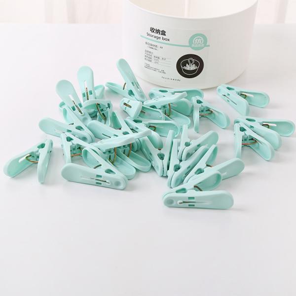 24 Windproof Quilt Plastic Clothes Hanger Clips With Storage Box