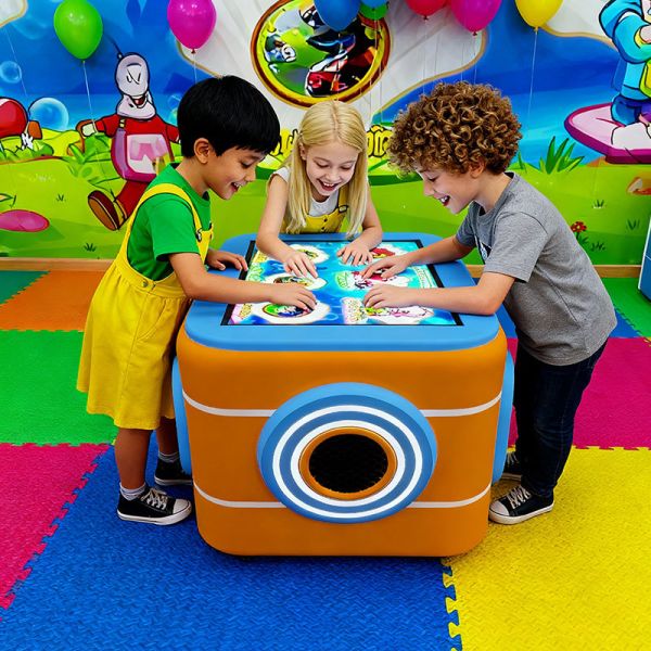 Children's Interactive Touch Game Table with Multi-touch Screen and Educational Animation Display for Indoor and Outdoor Use