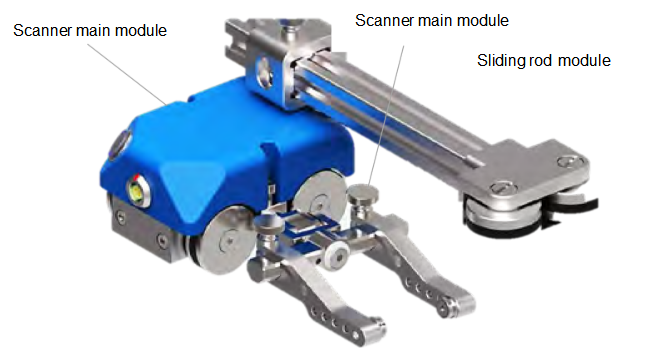 TR13 Micro Mouse Scanner Magnetic Wheel Pipeline Welding Seam Scanner with Adjustable Fork Clamp and Intelligent Step Clicker Button