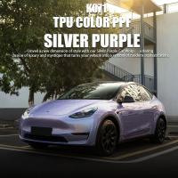 K071 TPU Glitter Diamond Vinyl Car Wrap argenté pourpre couleur PPF