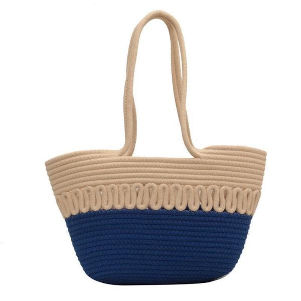 Straw Tote Bag for Women Handwoven Cotton Straw Shoulder Bag Crochet Tassel Beach Bohemian Purse for Women
