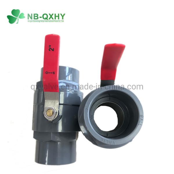 2 Prime Prime Zhejiang PVC Irrigação 2PCS válvula de bola com alça de aço durável