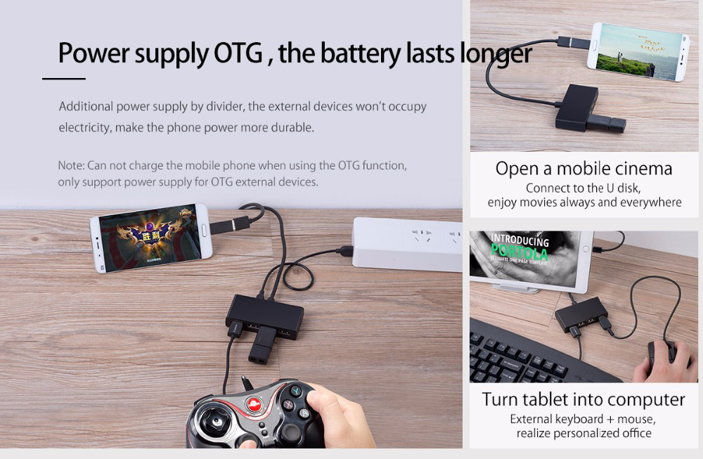 Light Weight MacBook Laptop Tablet 5Gbps USB 3.0 Hub