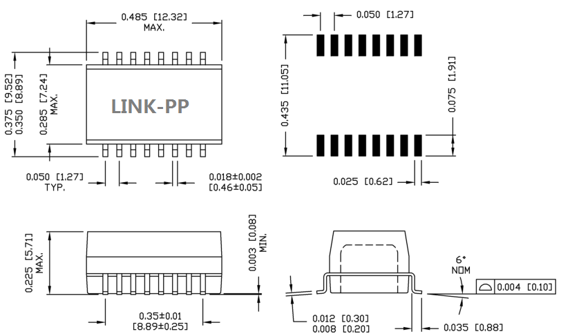 Порт 16Pins HX2260NLT модуля Magnetics трансформатора Lan S558-5999-T5-F одиночный