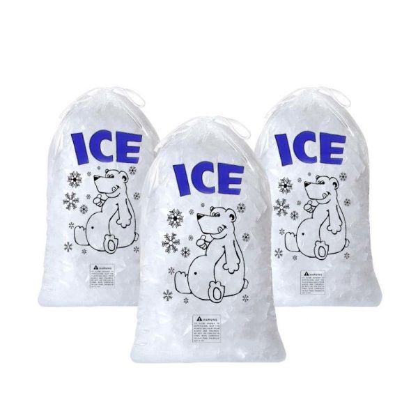 Durable Ice Plastic Bags Portable Drawstring Ice Bags Leak Proof