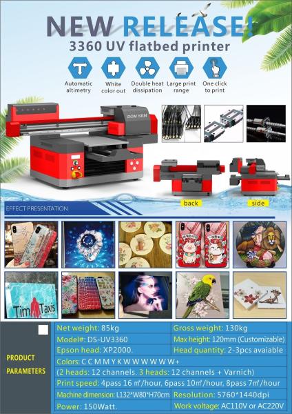 High Resolution T Shirt Inkjet Printing Machine UV 3060 Automatic Control Panel