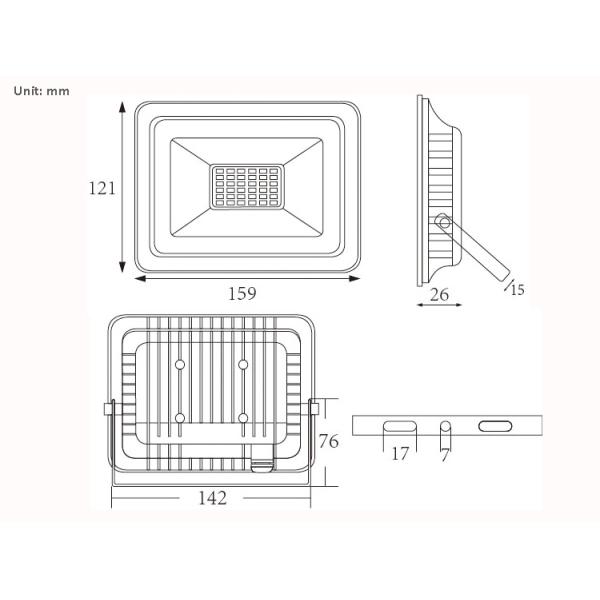High Illumination 100w 150w 200w Driverless Led Floodlight 3000k CE
