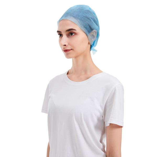 Doutor tampão tecido Bouffant Disposable Non para o pessoal hospitalar PP azuis com laços
