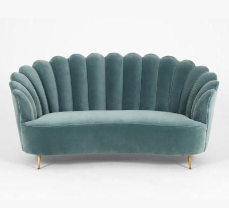 Wooden Popular Event Furniture Rental Long Back Blue Velvet Fabric Wedding Sofa