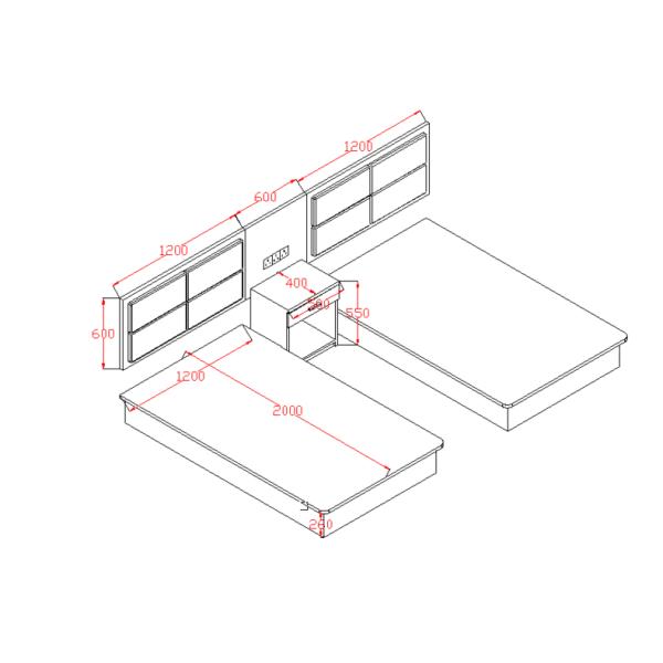 Modern Design Hotel Bedroom Furniture Sets / Apartment Bedroom Sets
