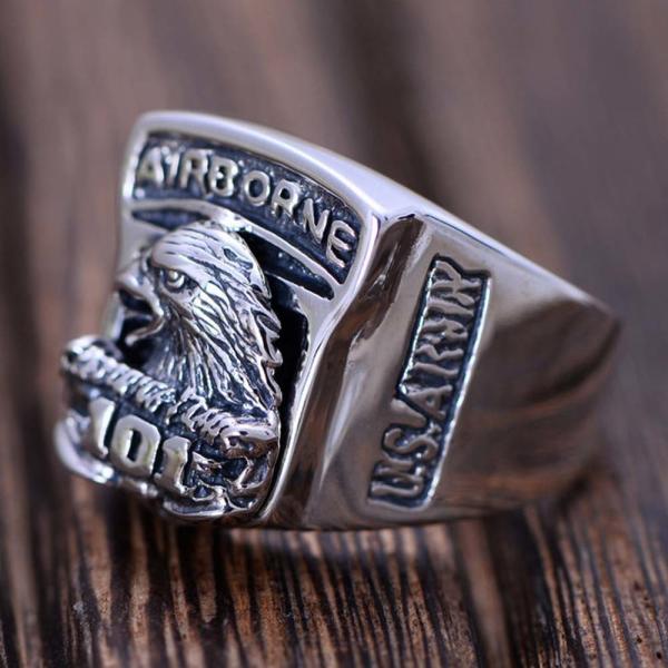 Retro Jewelry 925 Sterling Silver Engraved US Army Eagle Style Men Ring (XH052370)