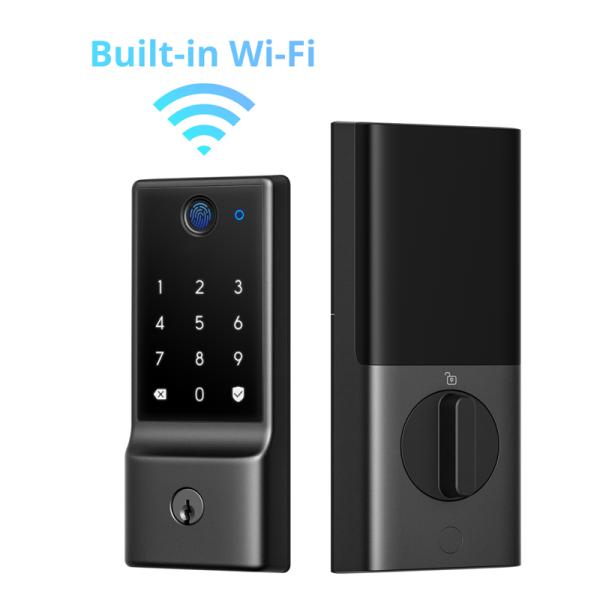 Modern Minimalist Tuya Face Code Hotel Camera Slim Deadbolt Nfc Intelligent Automatic Waterproof System Key Card Outdoor Smart Door Lock