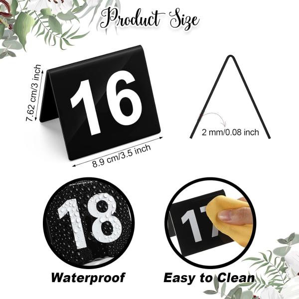 Black Acrylic Table Number 1 20 25 30 Double Sided Digital Wedding Reception Restaurant Party Banquet Logo