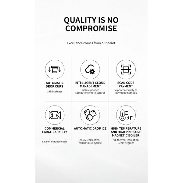 Морозильник включен в стоявшую на полу кофемашину для освежающих кофе.