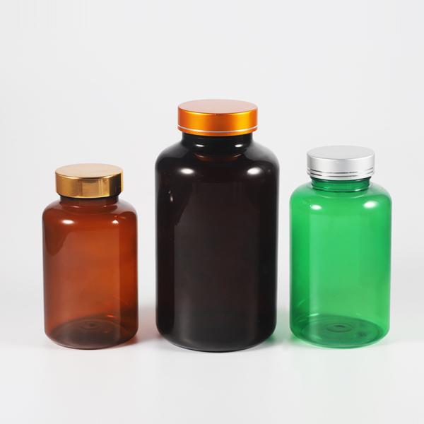 Highly Customized Luxury Black Frost Pill Bottle Capsule Bottle Green Plastic Vitamin Medicine Bottle Personal Care Packaging With Screw Cap