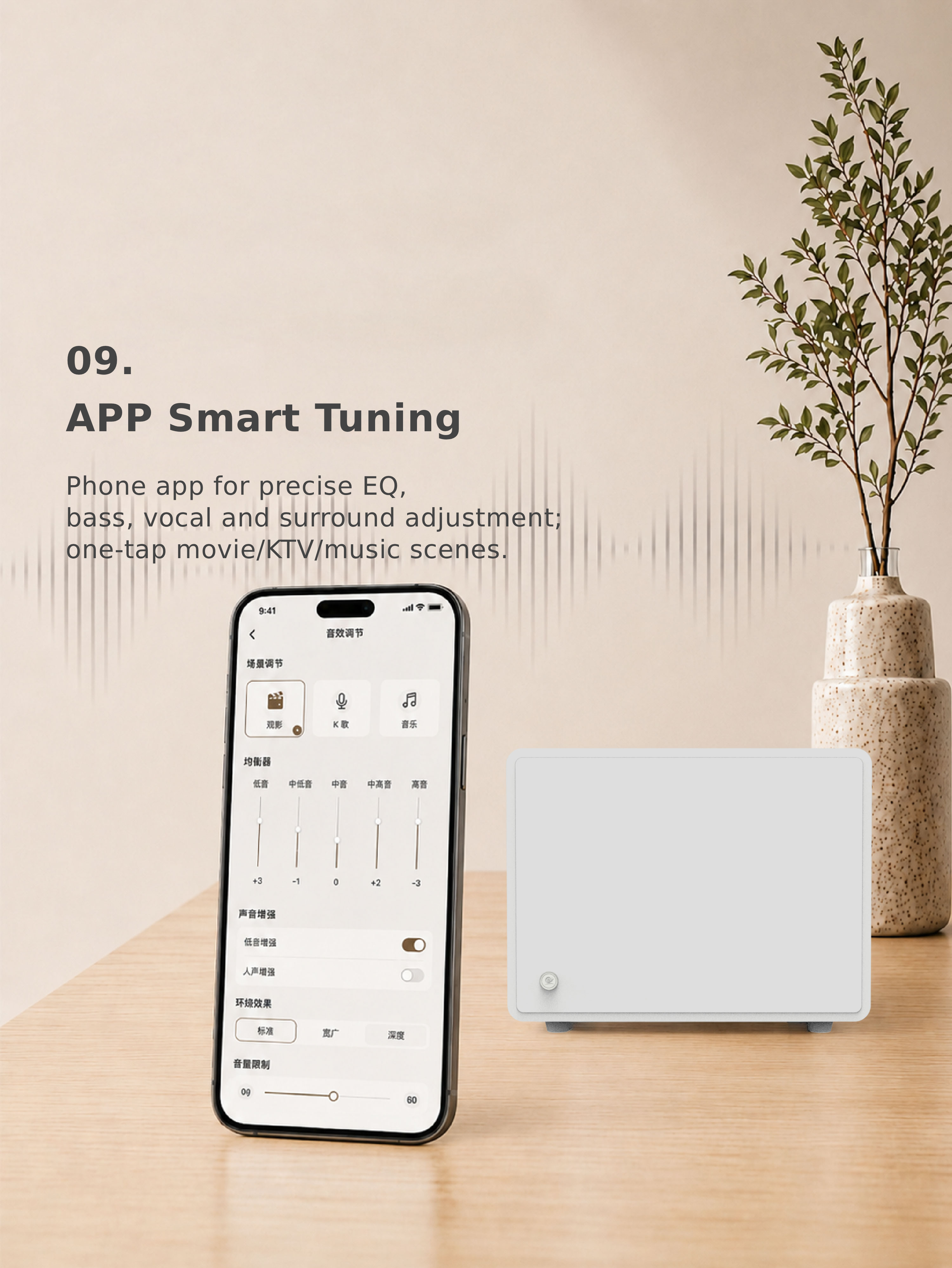 Snail Power CW90-P10 5.1 Wireless Hidden Living Room Home Cinema System 180W High Power In-Ceiling Speaker with 1000W Subwoofer