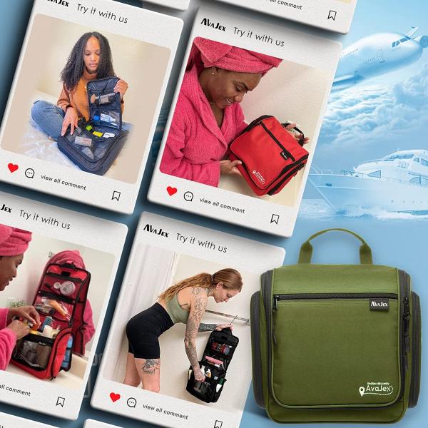 Large Hanging Travel Toiletry Bag for Men and Women Waterproof Bag with Hook for Toiletries Makeup Cosmetics