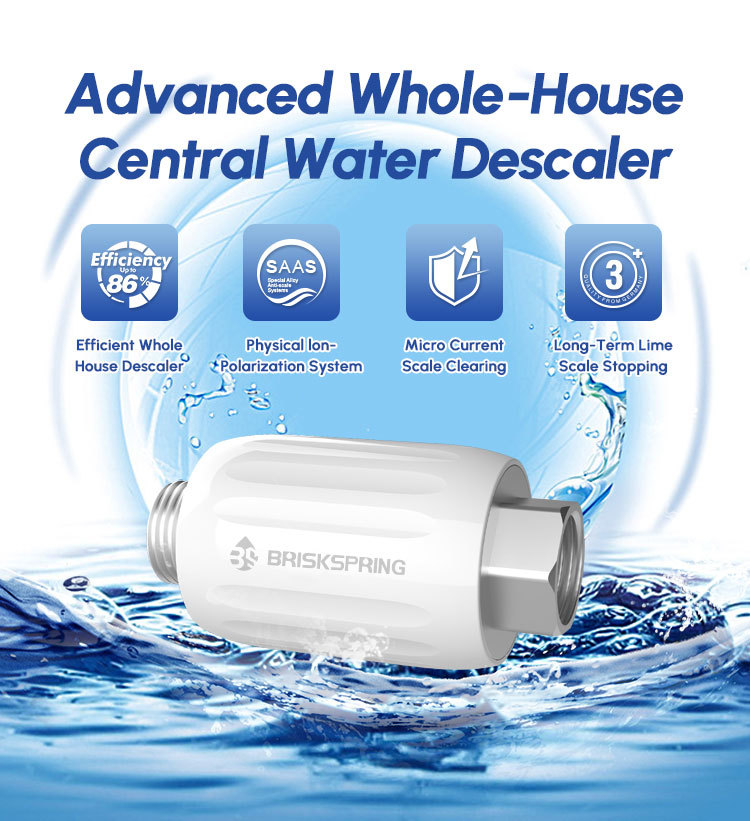 Compact Salt-Free Inline Water Descaler 1/2 Inch Threaded Scale Inhibitor for Home Water Systems