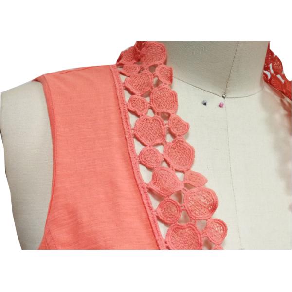 V Neck Ladies Tank Tops Sleeveless Short Cardigan Vest Fashion Lace Crochet